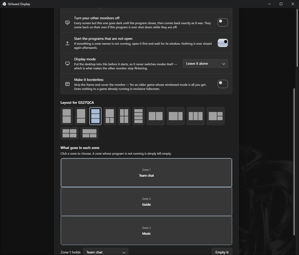The preset editor: layout, zones, sound output and what happens for the session